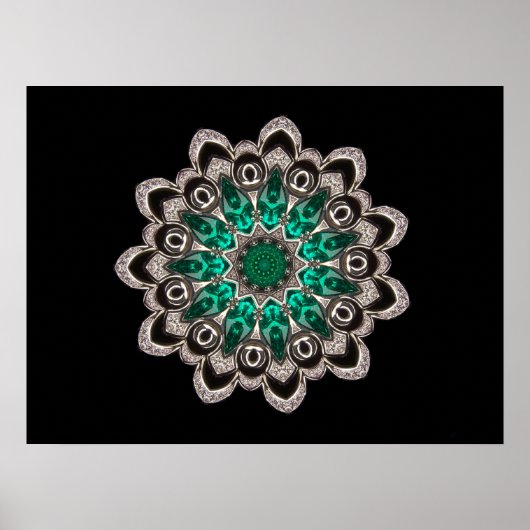 Diamanten und Emeralds Kaleidoscope Poster (Vorne)