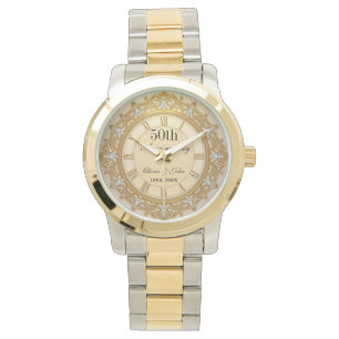 Diamanten und Gold 50. Hochzeitstag Armbanduhr