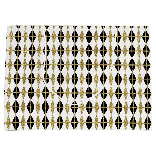 Diamanten und Gold Grid Große Geschenktüte (Vorderseite)