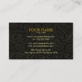 Diamanten und Gold Retro Paisley Muster Visitenkarte (Rückseite)