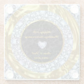 Diamanten und goldene Ringe. Glasuntersetzer (Rückseite)