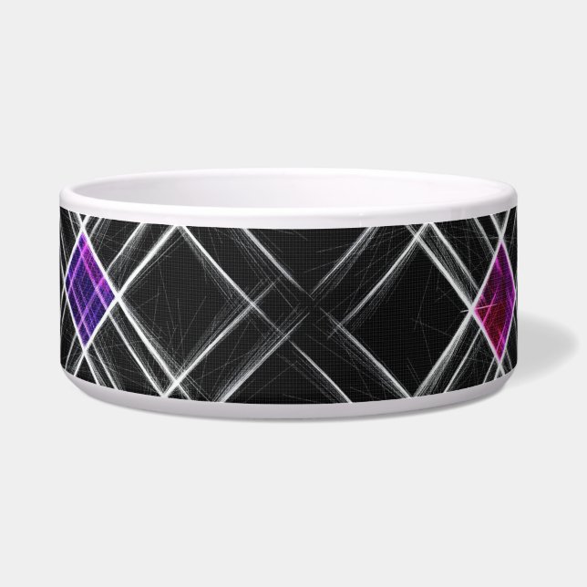 Diamanten und Kreuzungen Keramik Pet Bowl Napf (Vorderseite)