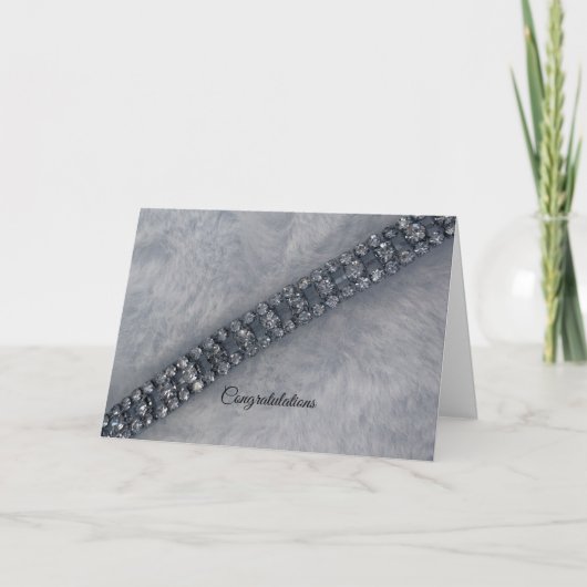 Diamanten und Pelz-Glückwunschkarte Karte (Vorderseite)