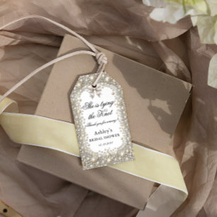 Diamanten und Perlen Elegante Bridal Shower Geschenkanhänger