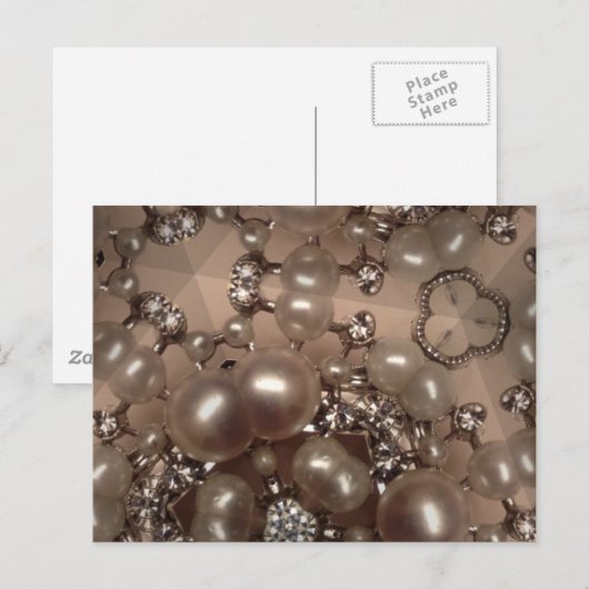 Diamanten und Perlen Postkarte (Vorne/Hinten)