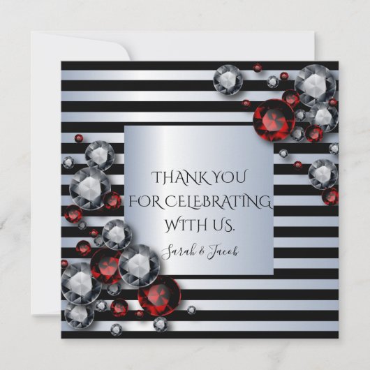 Diamanten und Rubine auf schwarzen und silbernen S (Vorderseite)