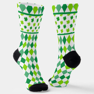 Diamanten und Shamrocks All-Over-Print Socken