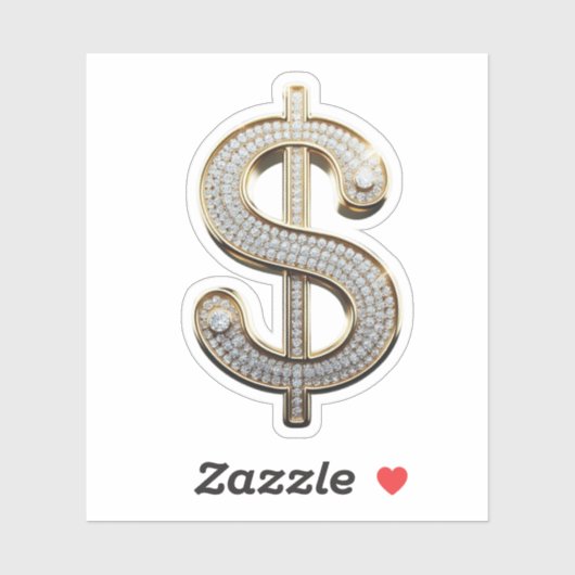Diamanten und Silver-Dollar-Zeichen Aufkleber (Blatt)