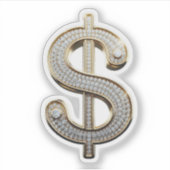 Diamanten und Silver-Dollar-Zeichen Aufkleber (Vorderseite)