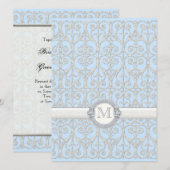 Diamanten und Spitzen, Mit Monogramm Einladung zur (Vorne/Hinten)