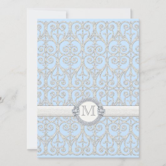 Diamanten und Spitzen, Mit Monogramm Einladung zur (Vorderseite)