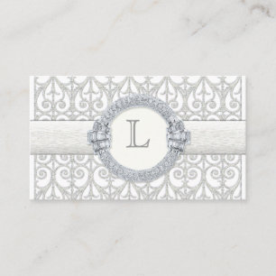 Diamanten und Spitzen, Monogramm-Hochzeitstisch Platzkarte