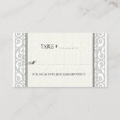 Diamanten und Spitzen, Monogramm-Hochzeitstisch Platzkarte (Rückseite)