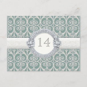 Diamanten und Spitzen, Tischplatinenkarte Postkarte