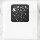 Diamanten und Sterne Quadratischer Aufkleber (Tasche)