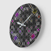 Diamanten und Wandklemme Große Wanduhr (Winkel)