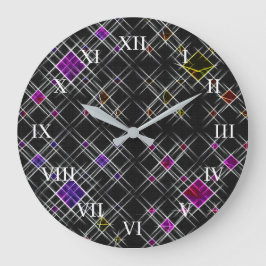 Diamanten und Wandklemme Große Wanduhr