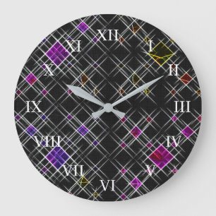 Diamanten und Wandklemme Große Wanduhr