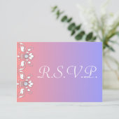 Diamanten und weiße Hochzeit RSVP Karte (Stehend Vorderseite)