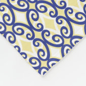 Diamanten und Wirbel Navy Yellow White Pattern Fleecedecke (Ecke)
