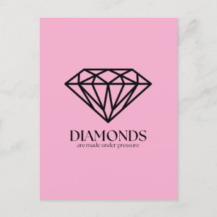 Diamanten werden unter Druck gesetzt und inspirier Postkarte
