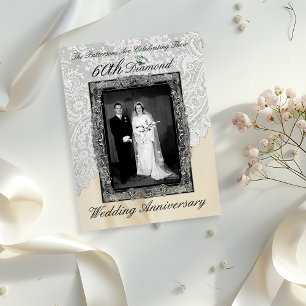 Diamantene 60. Hochzeitsjubiläums-Fotoeinladung Postkarte