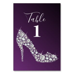 Diamantene High Heels Glitter elegant Tischnummer
