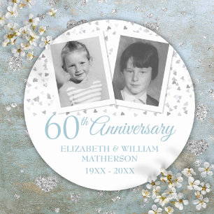 Diamantene Hochzeit 60. Kinderfotos Runder Aufkleber