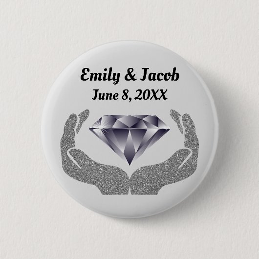 Diamantene Hochzeit Button (Vorderseite)