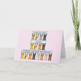 Diamantene Hochzeit Gratulations Cartoon Katzen Karte