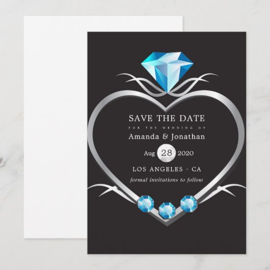 Diamantene Hochzeit Save The Date (Vorne/Hinten)
