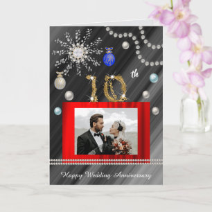 Diamantene Hochzeit zum 10. Jubiläum an Weihnachte Karte