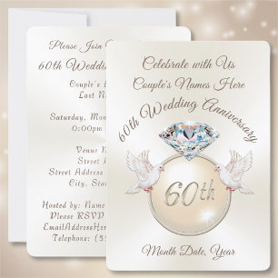 Diamantene Hochzeitseinladungen zum 60. Hochzeitst Einladung