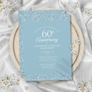 Diamantene Hochzeitstag-Herzen-Konfetti 60. Jubilä Einladung