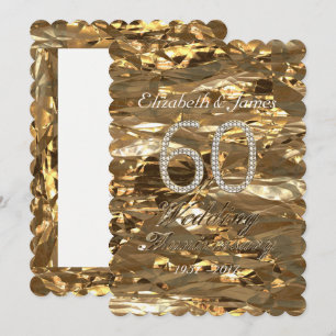 Diamantene Hochzeitstagsfeier Gold Elegant Einladung