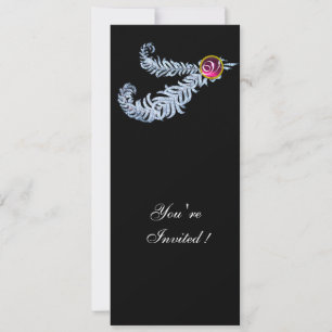 DIAMANTENFEATHER MONOGRAMM ,rot Rubin ,rosa Einladung
