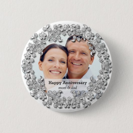Diamantenhochzeit mit Foto Button (Vorderseite)