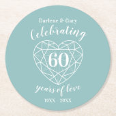 Diamantenjubiläum 60 Jahre Liebe Untersetzer (Vorderseite)