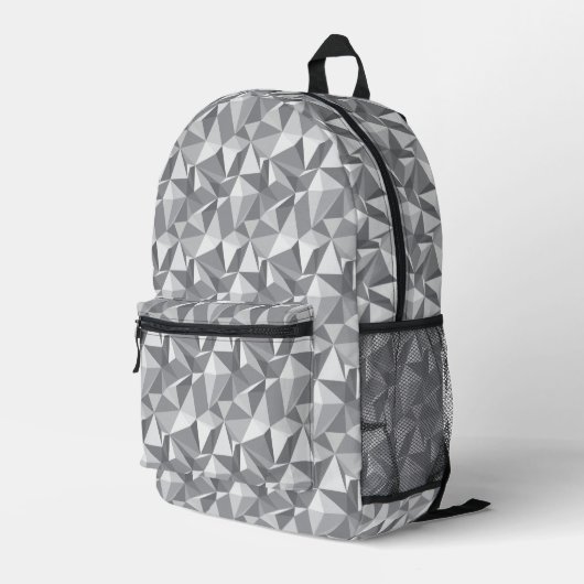 Diamantenmuster - Abstraktes Polygon Bedruckter Rucksack (Rückseitige Ecke Rechts)