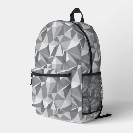 Diamantenmuster - Abstraktes Polygon Bedruckter Rucksack (Rückseitige Ecke Rechts)