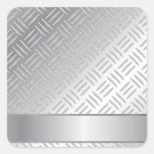 Diamantenmuster aus Metall Quadratischer Aufkleber