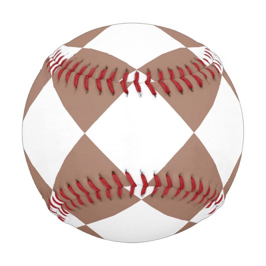 Diamantenmuster in Weiß und Mocha Mousse Baseball (Vorderseite)