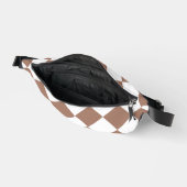 Diamantenmuster in Weiß und Mocha Mousse Bauchtasche (Offen)