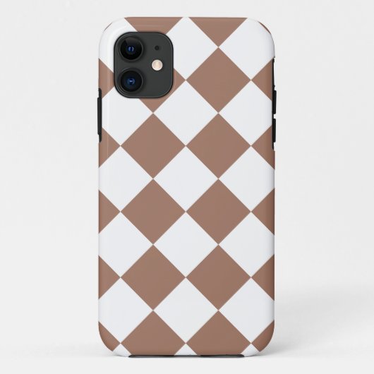 Diamantenmuster in Weiß und Mocha Mousse Case-Mate iPhone Hülle (Rückseite)