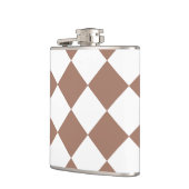 Diamantenmuster in Weiß und Mocha Mousse Flachmann (Links)