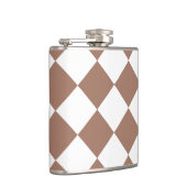 Diamantenmuster in Weiß und Mocha Mousse Flachmann (Rechts)