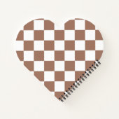 Diamantenmuster in Weiß und Mocha Mousse Notizblock (Rückseite)