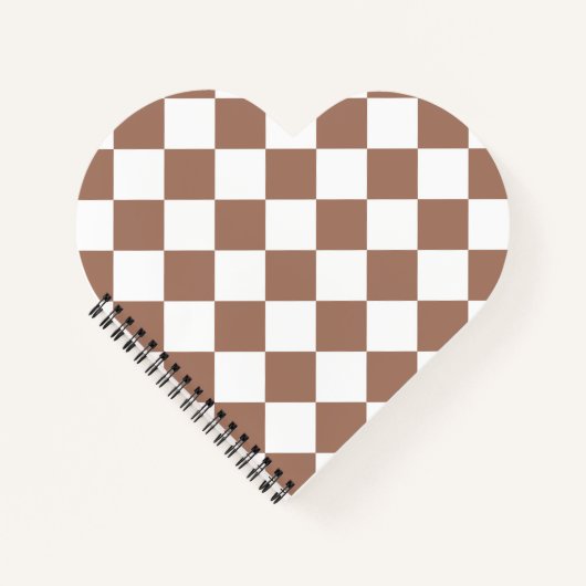 Diamantenmuster in Weiß und Mocha Mousse Notizblock (Vorderseite)