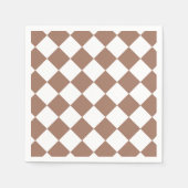 Diamantenmuster in Weiß und Mocha Mousse Serviette (Vorderseite)