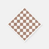 Diamantenmuster in Weiß und Mocha Mousse Serviette (Ecke)